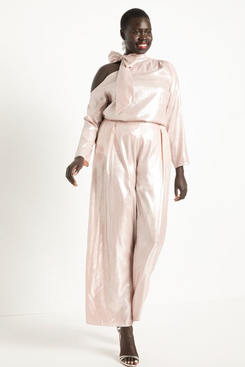 What To Wear On Valentines (2022) Lamé Wide-Leg Pant
