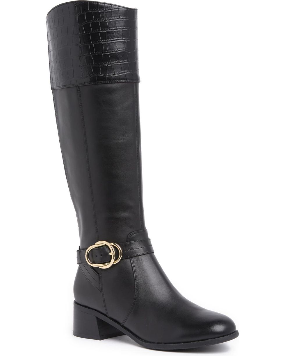 Marc Fisher Croc Embossed Riding Boot