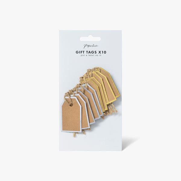 Silver & Gold Kraft Gift Tags 