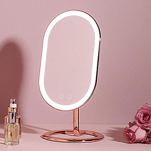 light up makeup mirror rose gold