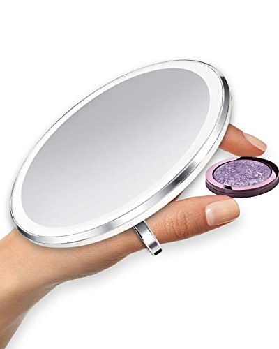 Sdotter LED Travel Makeup Mirror,3.5inch Lighted Compact Mirror,3X  Magnification,Handheld,Double Side,Portable Folding Mirror fo