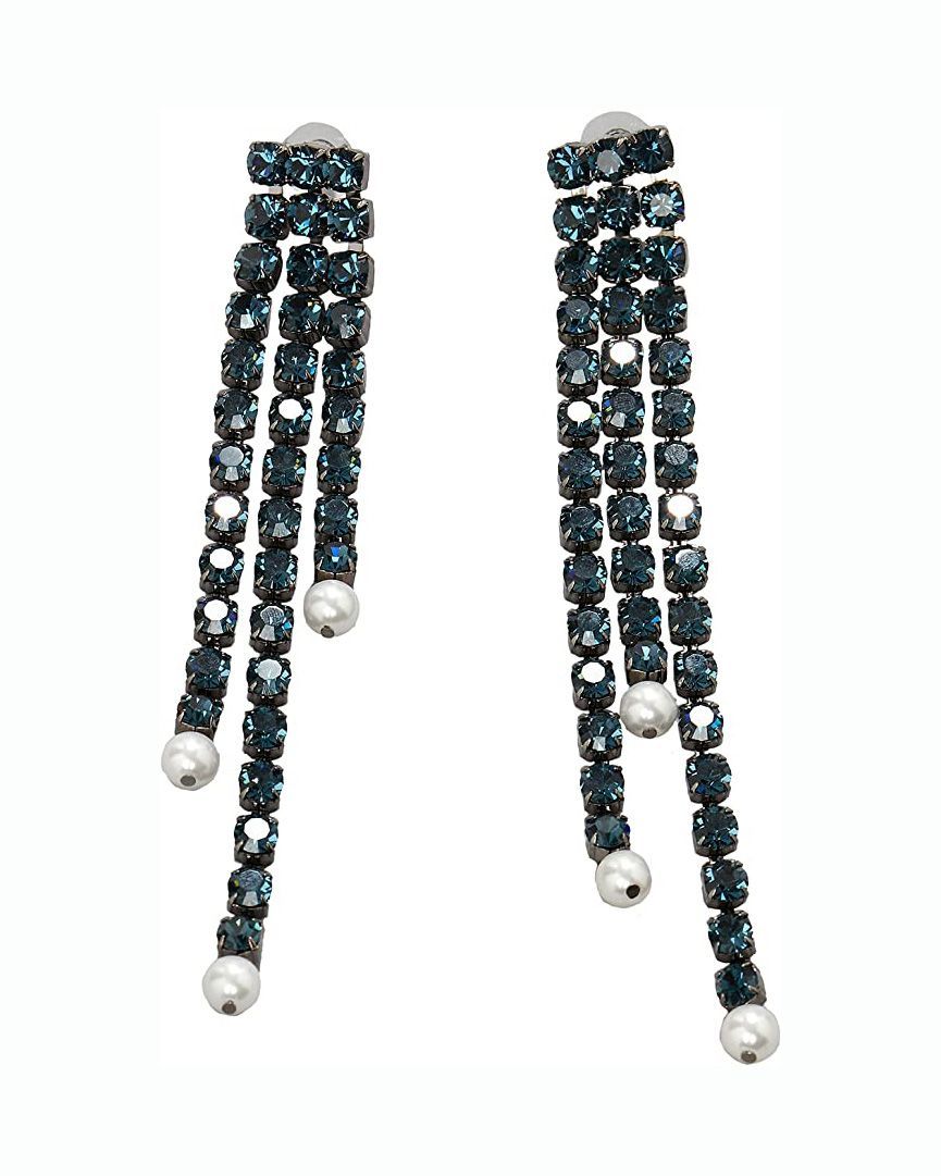 Christopher Kane Crystal Chain Earrings at FORZIERI