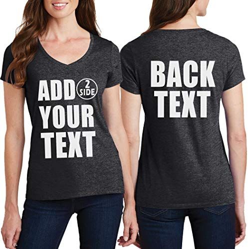 TEEAMORE Men Women Custom T Shirt Add Your Text Design Your Own Back Side Shirt 