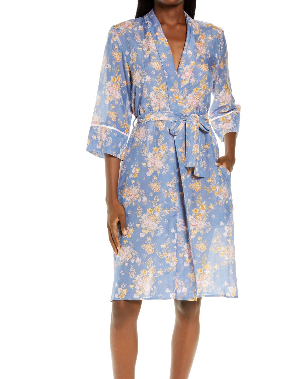 Papinelle Loulou Floral Cotton & Silk Robe