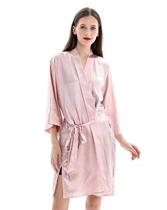 Zimasilk 100% Mulberry Silk Short Robe for Women