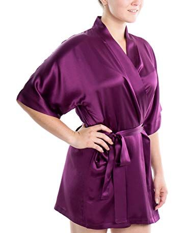 Oscar Rossa 100% Silk Sexy Short Robe Kimono