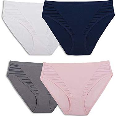 Hanes Women's Shaping Brief Pack, 100% Cotton Lining, 2-Pack Light