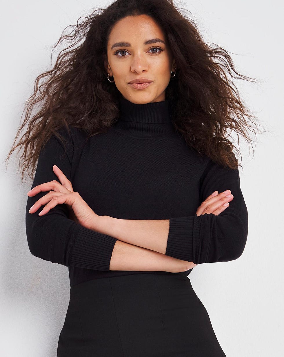 Black Roll Neck Jumper