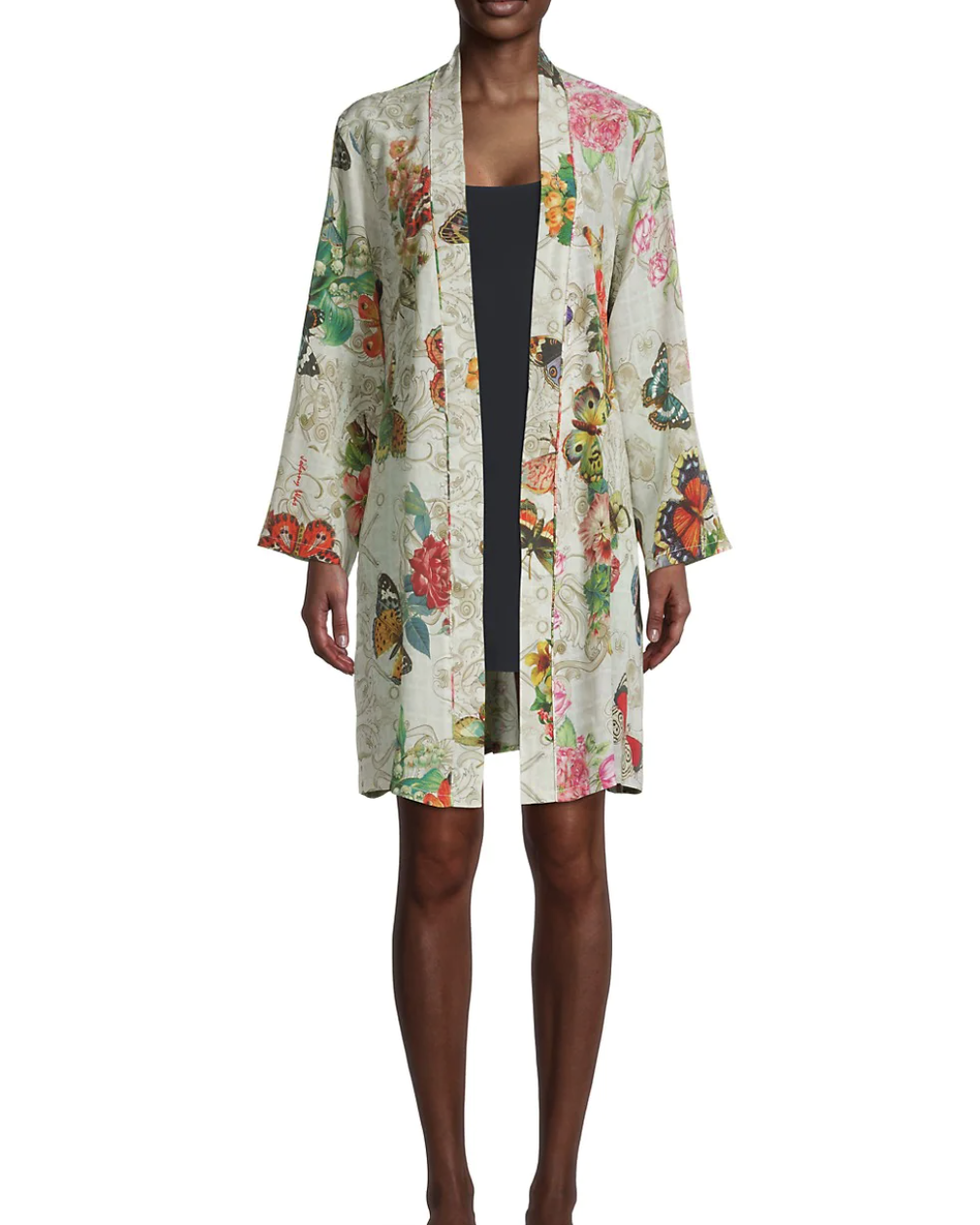 Johnny Was Evelyn Floral Silk Robe