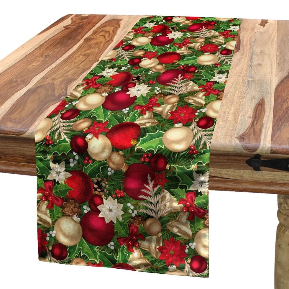 Floral Christmas Table Runner