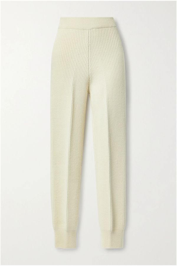 Ribbed Wool Track Pants