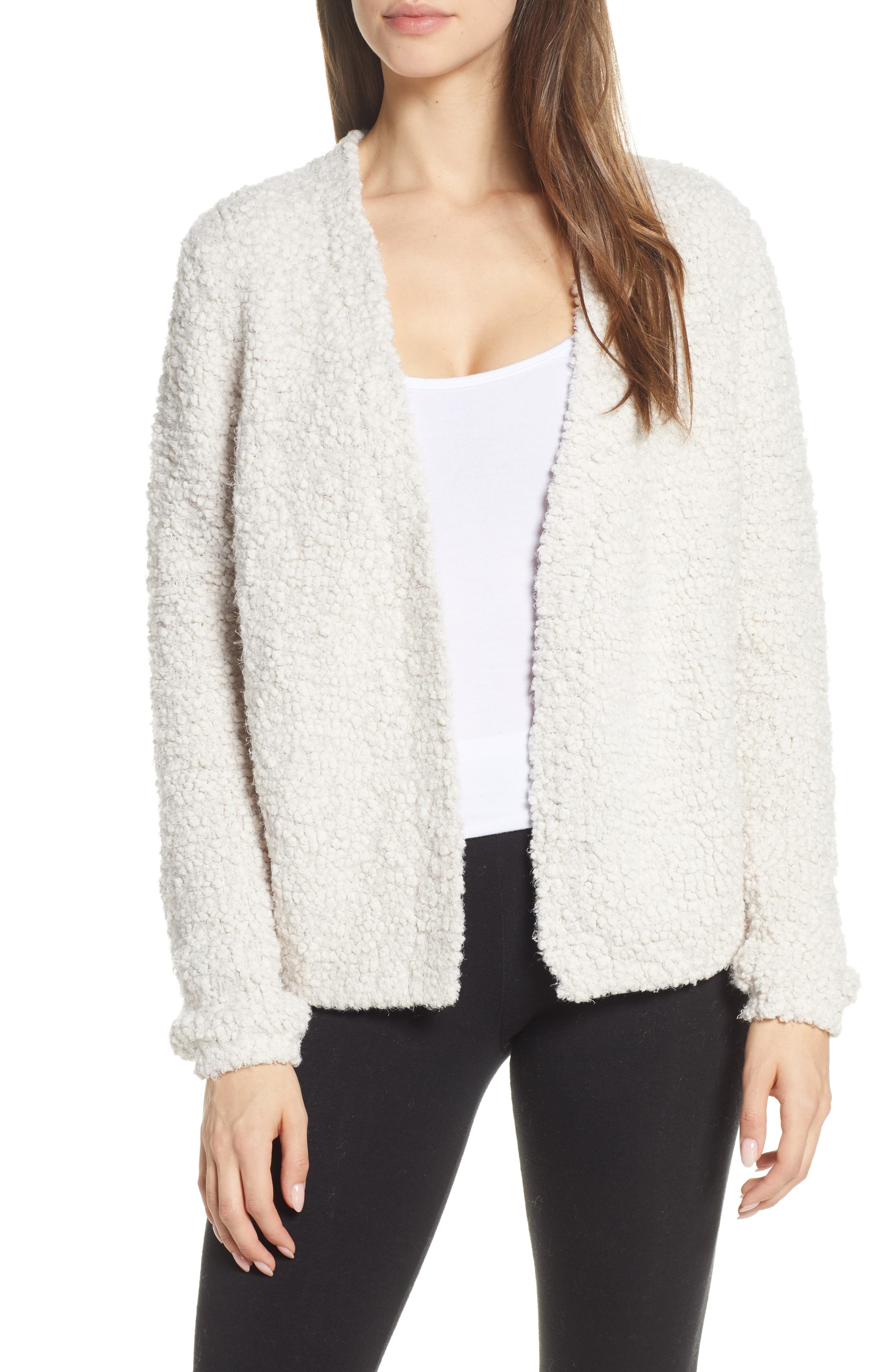 Open Front Boucle Cardigan