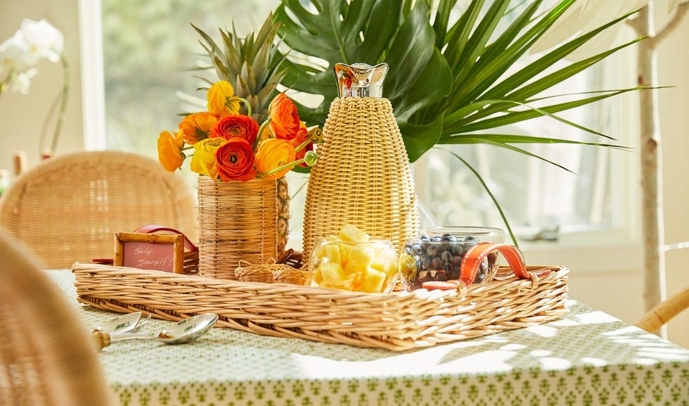 The Basket Lady Narrow Wicker Magazine Basket Large, Antique Walnut Brown