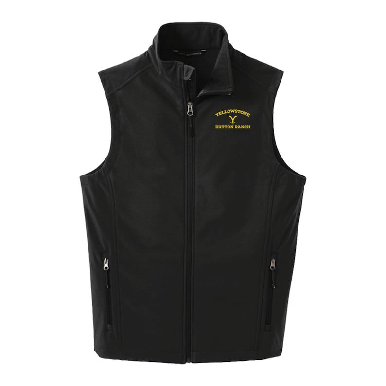 OGThreadCo Yellowstone Dutton Ranch Black Soft Shell Vest