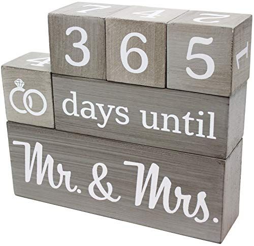 Wooden Block Wedding Countdown Calendar 
