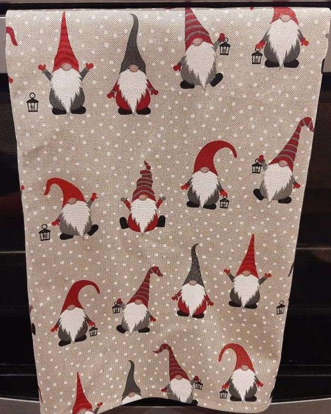 Gnome Gonk Elf Christmas Tea Towel