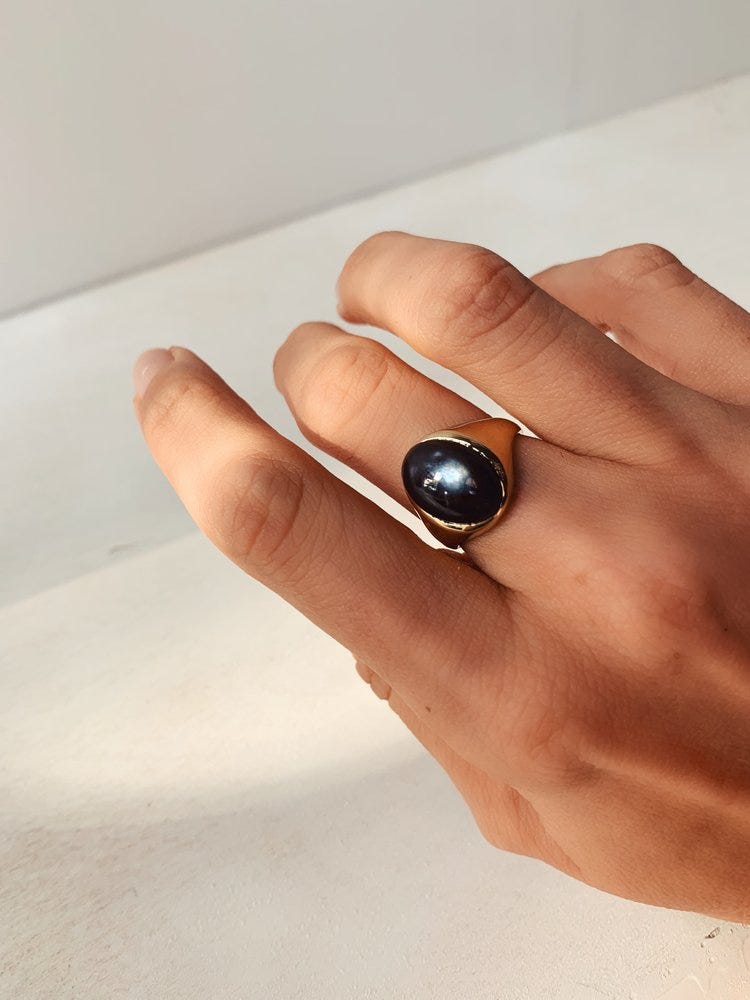 Star Sapphire Signet Ring