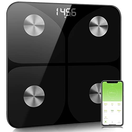 Scales for Body Weight - Smart Body Fat Scales Composition Analyzer Monitor, High Precision Measuring for BMI, Visceral Fat, Muscle, Body Age etc, Smart APP for Fitness Tracking(Black)