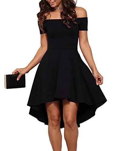 Off-the-Shoulder High-Low Cocktail Dress