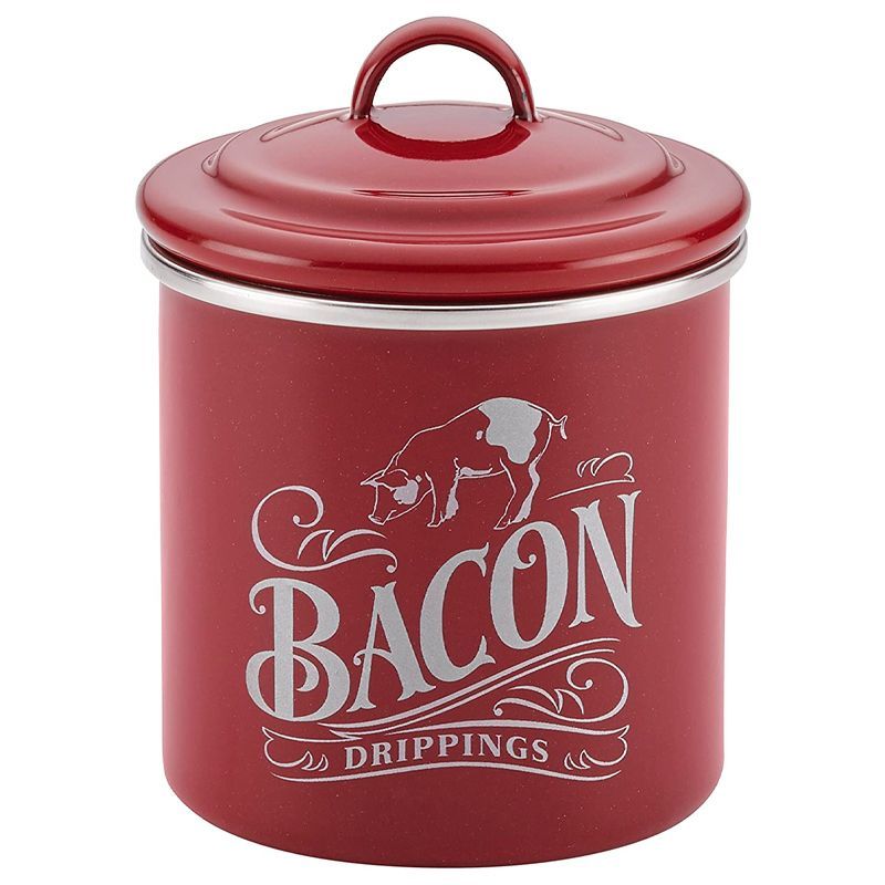 Enameled Steel Bacon Grease Can