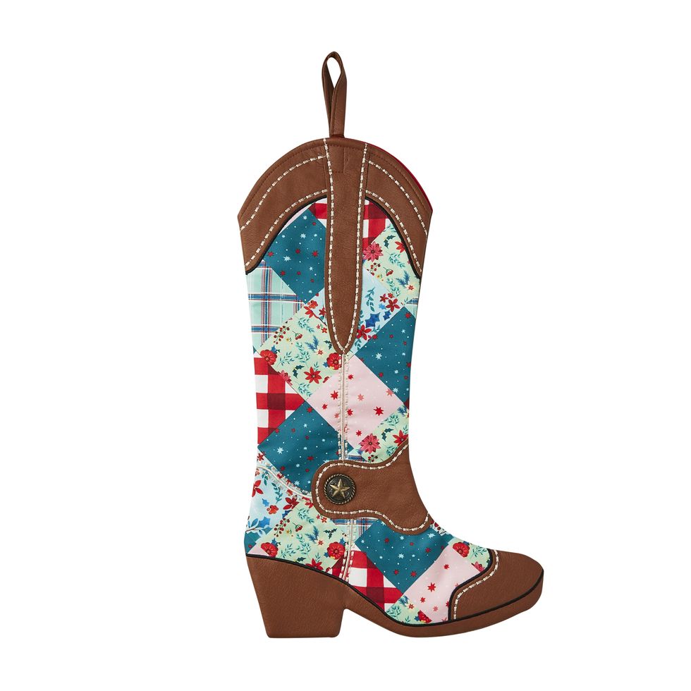 The Pioneer Woman Patchwork Boot Christmas Stocking