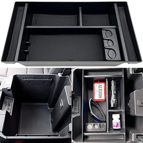 JOJOMARK Center Console Organizer Tray fits for 2019-2022 GMC Sierra/Chevy Silverado 1500 Accessories 2020-2021 2022 Chevy Silverado/GMC Sierra 2500 HD/3500 HD -Full Center Console Models Only(Black)