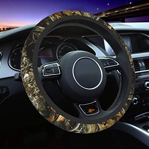 Official Licensed Product Made with Premium Canvas Fabric Universal Fit 14 1/2 inches to15 inch Mossy Oak Camo Steering Wheel Cover 