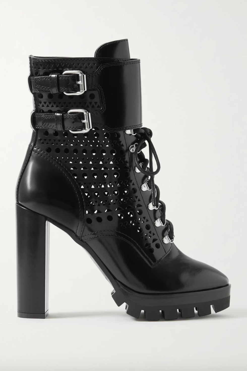 110 Laser-cut Leather Ankle Boots