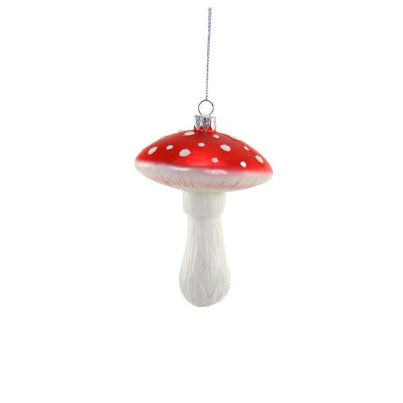 Mushroom Glass Ornament 