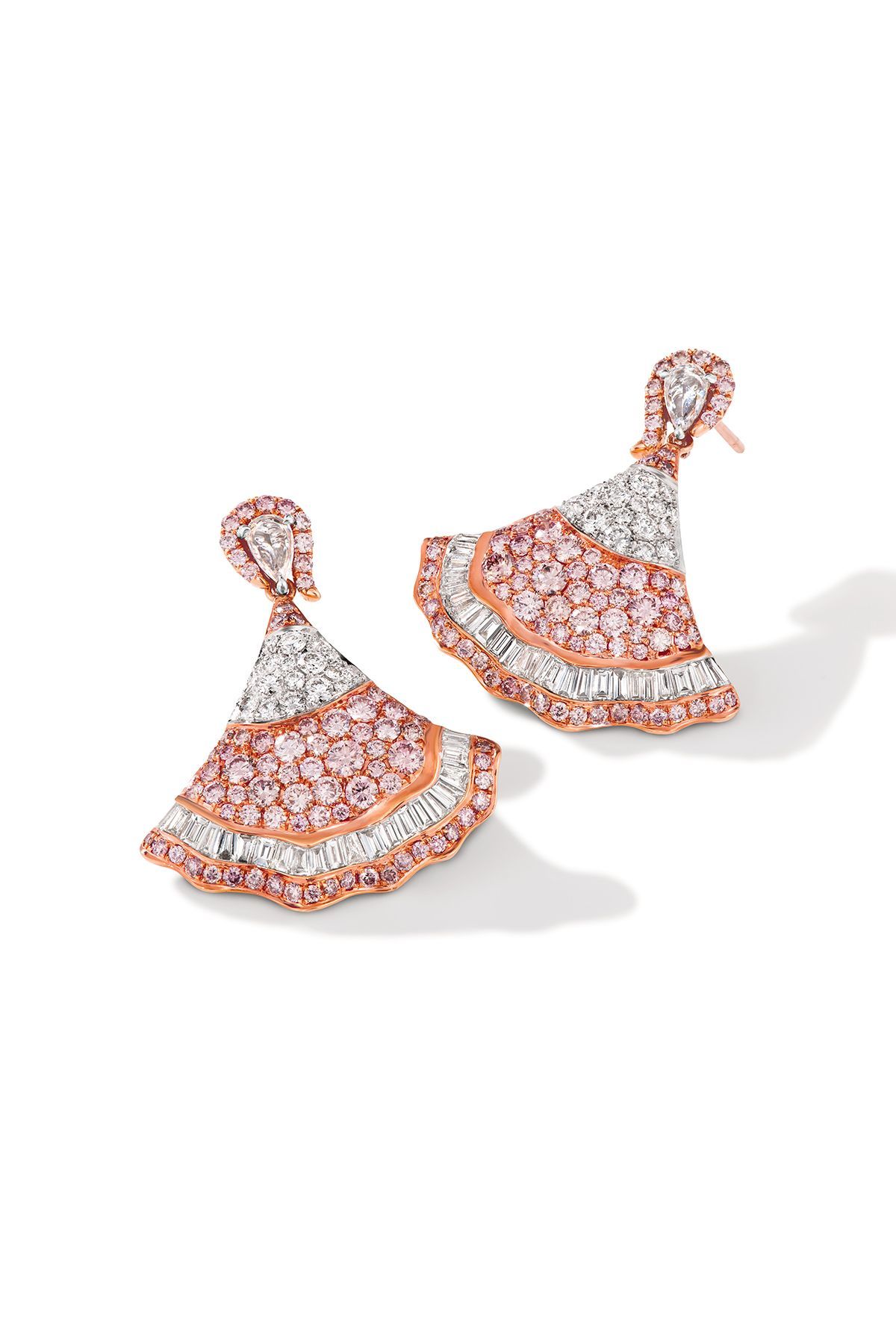 Pink Diamond Ballerina Skirt Earrings