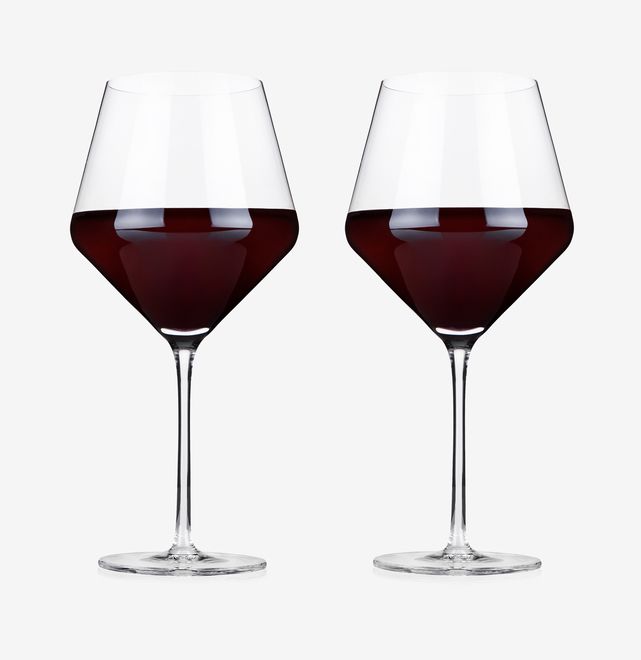 Angled Crystal Wine Glasses
