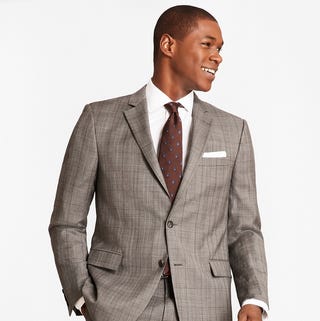 Brooks Brothers Regent Fit Saxxon Wool Grey Plaid 1818 Suit Brooks Brothers Regent Fit Saxxon Wool Grey Plaid 1818 Suit