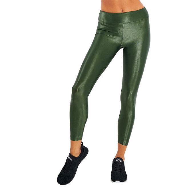 Hush hush gym leggings and top size m dark green 