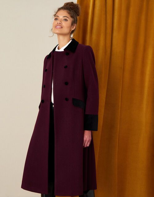 Maddie Military Coat in Wool Blend Black
