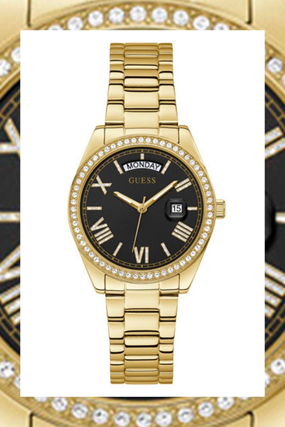 Gold-Tone and Black Analog Watch