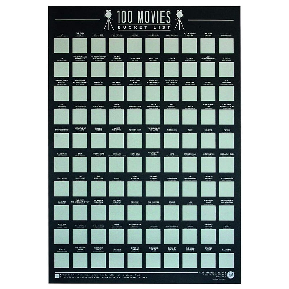 100 Movies Scratch-Off Poster