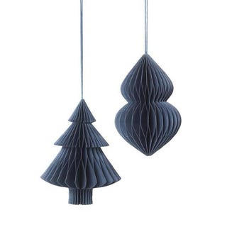 Broste Copenhagen Tree Baubles in Orion Blue Set of 2