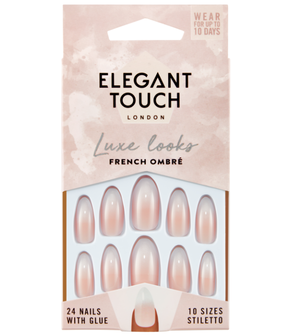 Elegant Touch Luxe Looks French ombre False Nails