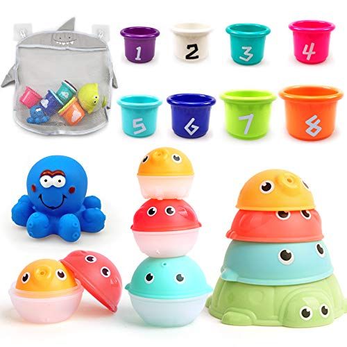 4 x Squeezy Baby Bath Ducks Party Bag Fillers Toddlers Toys 
