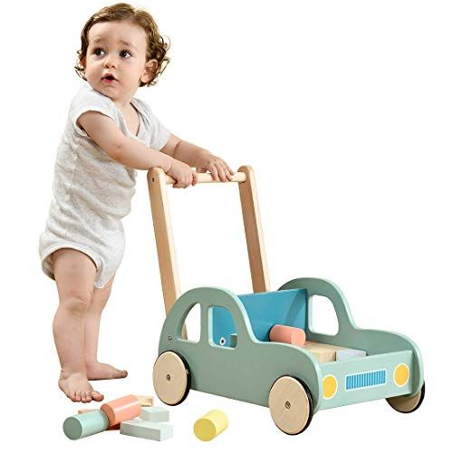 labebe Baby Wooden Walker with Wheel