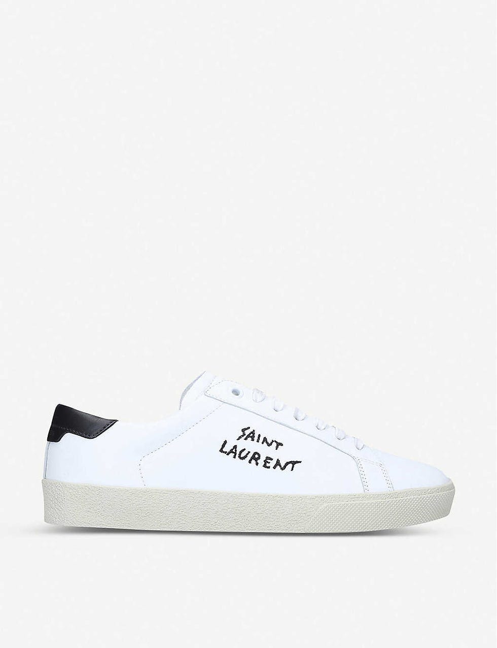 Court Classic brand-embroidered leather low-top trainers