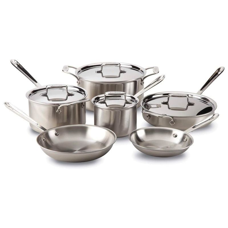 KitchenAid 10-pc. Stainless Steel Cookware Set, Color: Silver - JCPenney