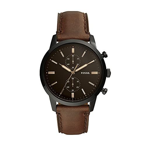 Townsman Stainless Steel and Leather Chronograph Watch