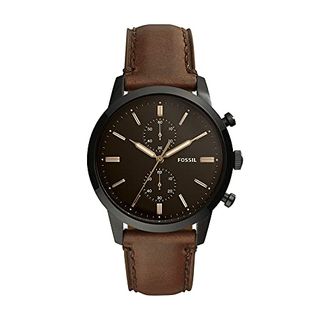 Fossil Townsman Stainless Steel and Leather Chronograph Watch