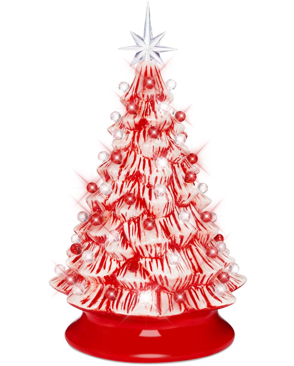 Peppermint Candy Ceramic Christmas Tree 