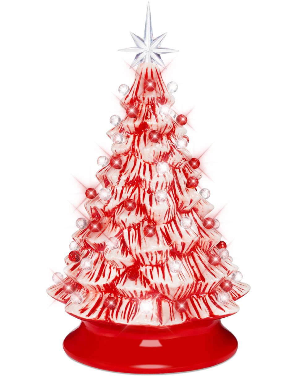 Peppermint Candy Ceramic Christmas Tree 