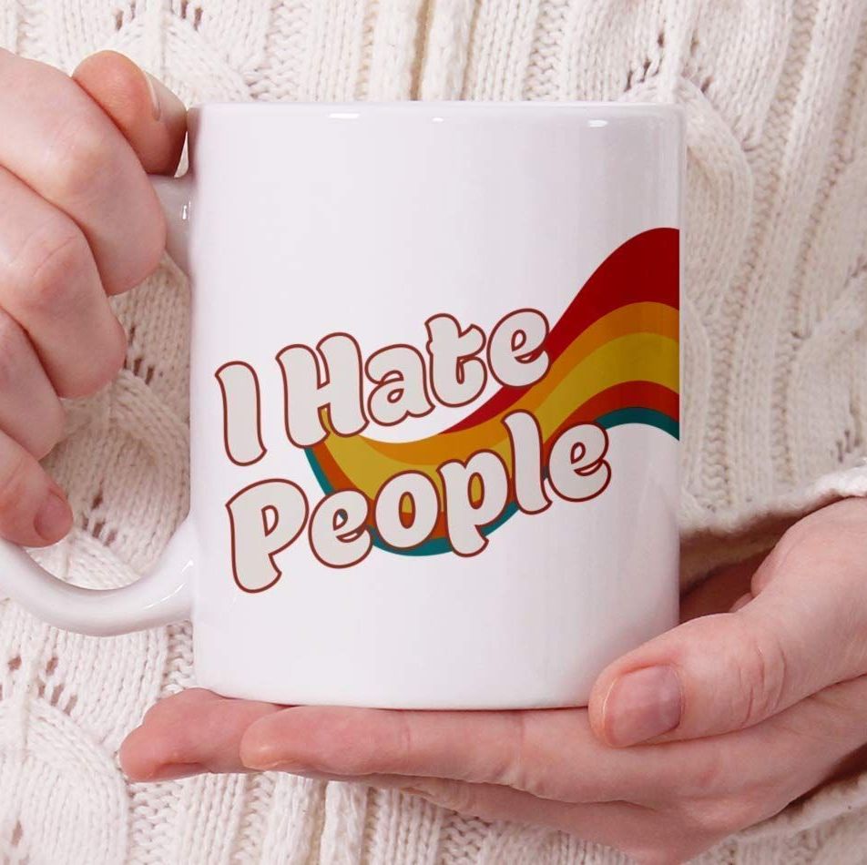 I Hate People Retro Coffee Mug