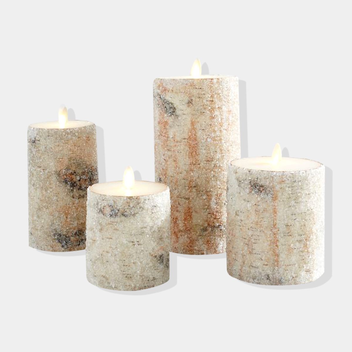 Flameless Sugared Birch Candle 