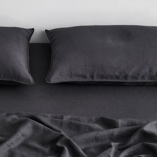 Charcoal 100% Flax Linen Bedding Set