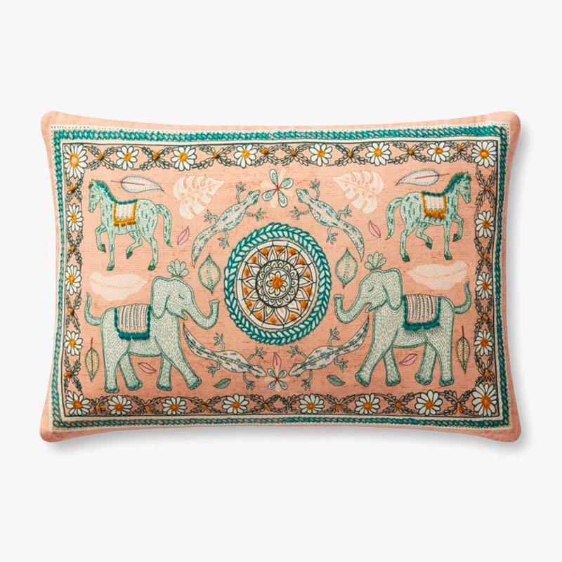 Peach Ele Pillow by Justina Blakeney® X Loloi